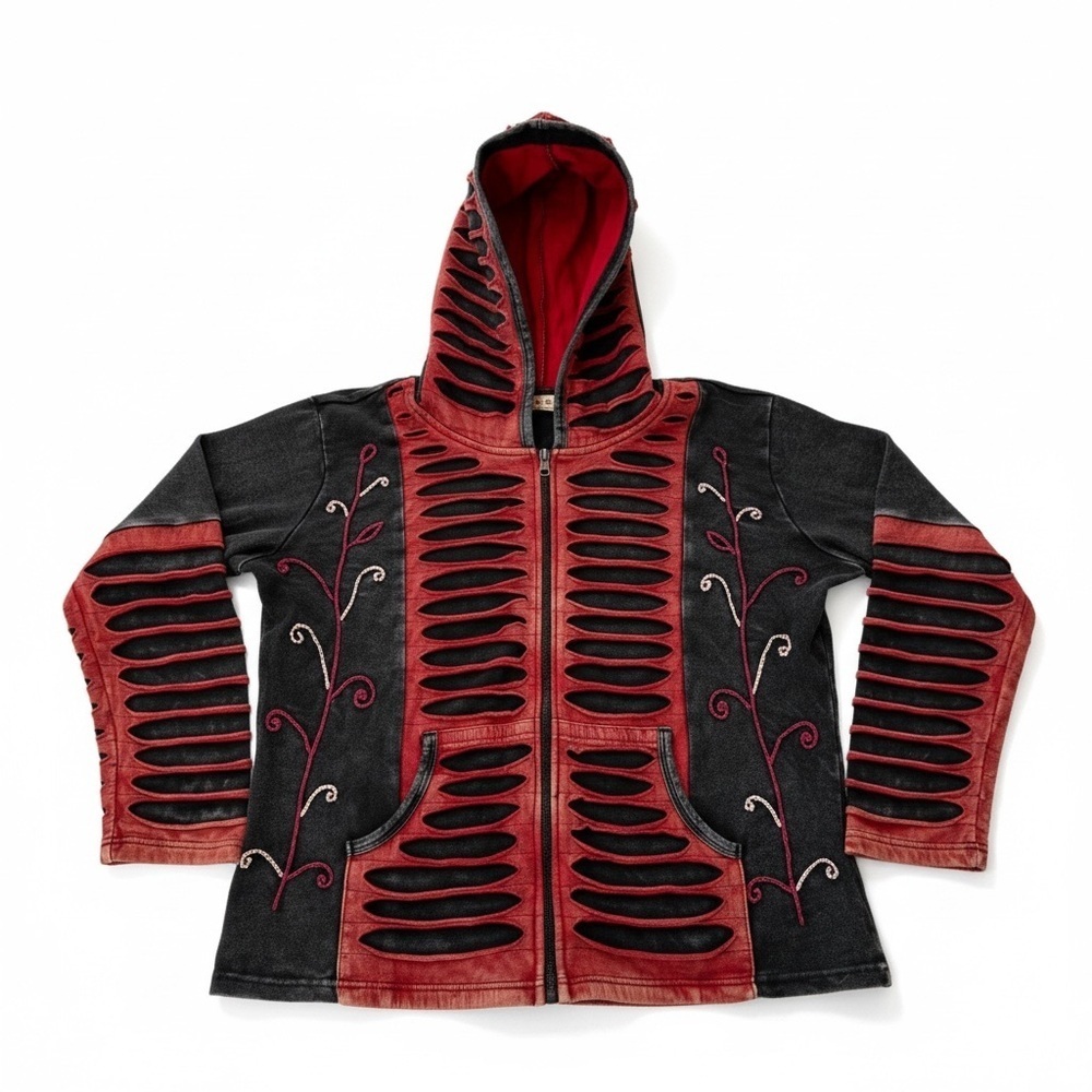 Rising International Black and Red Artistic Jacket